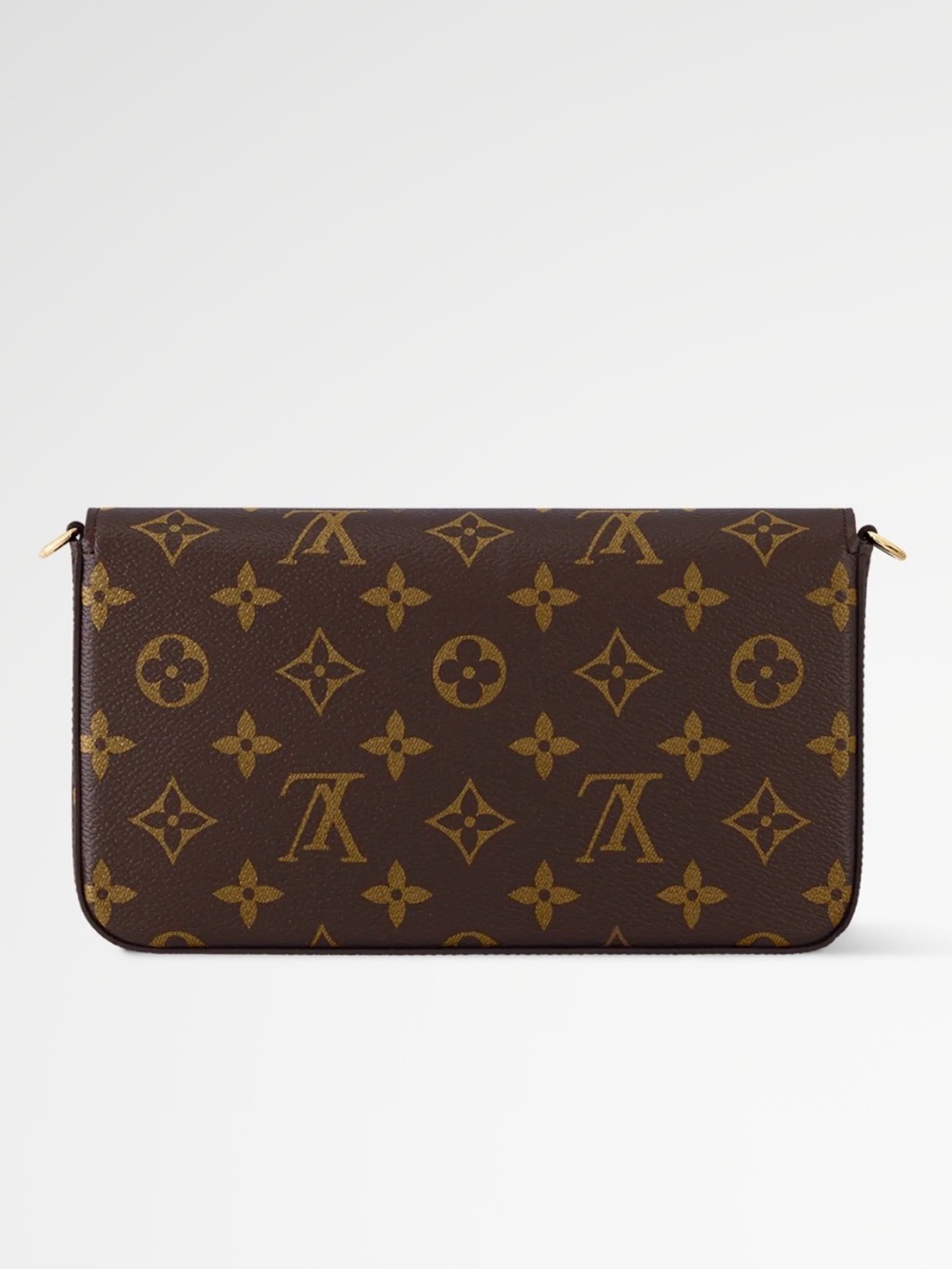 Louis Vuitton Brown Monogram Crossbody with Gold Chain and Red Trim - Picture 4 of 6